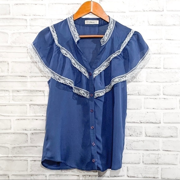Solemio Blue button down shirt - Picture 1 of 5